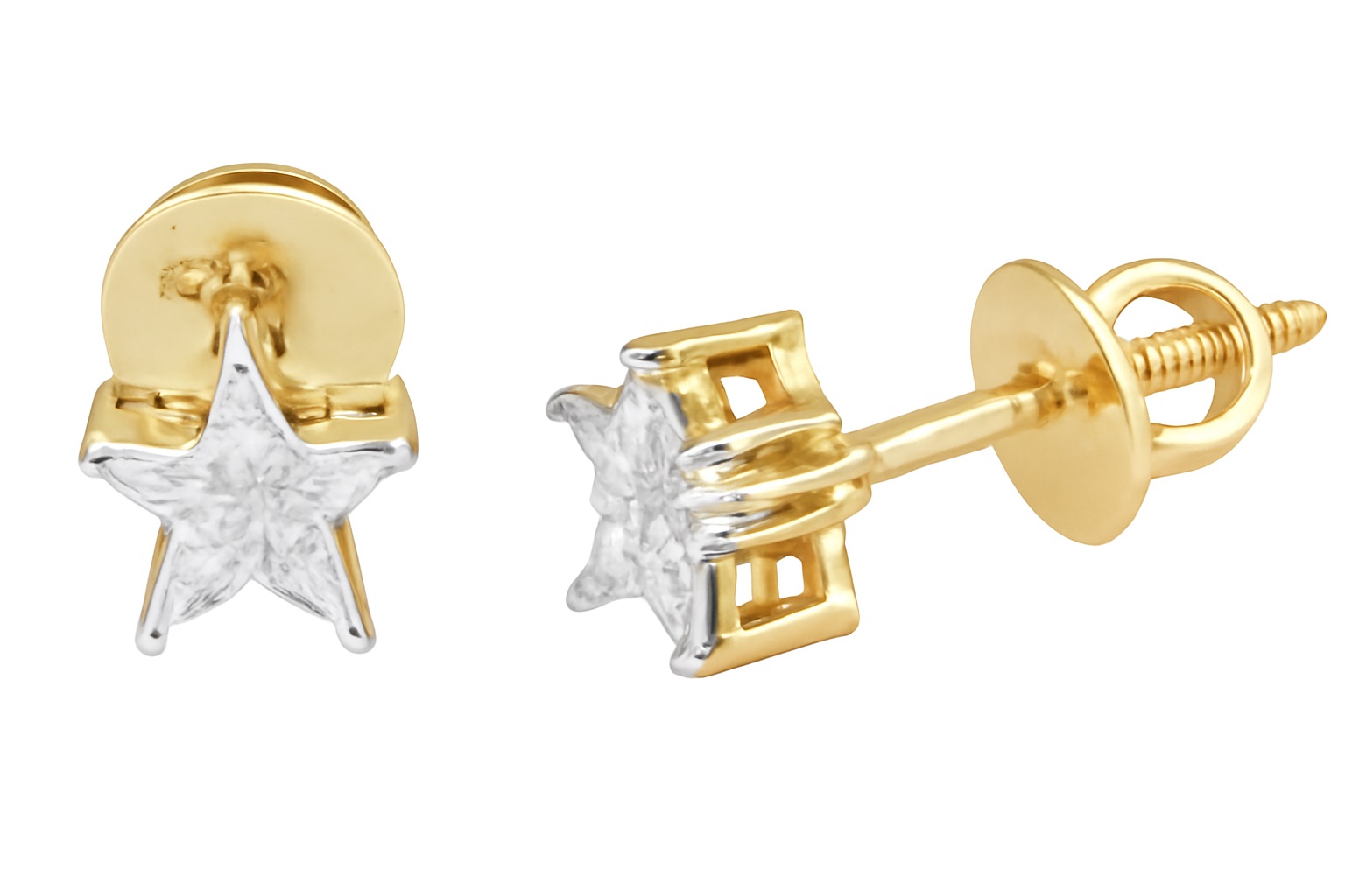 Beautiful18 Kt Gold  Natural Diamond Earing